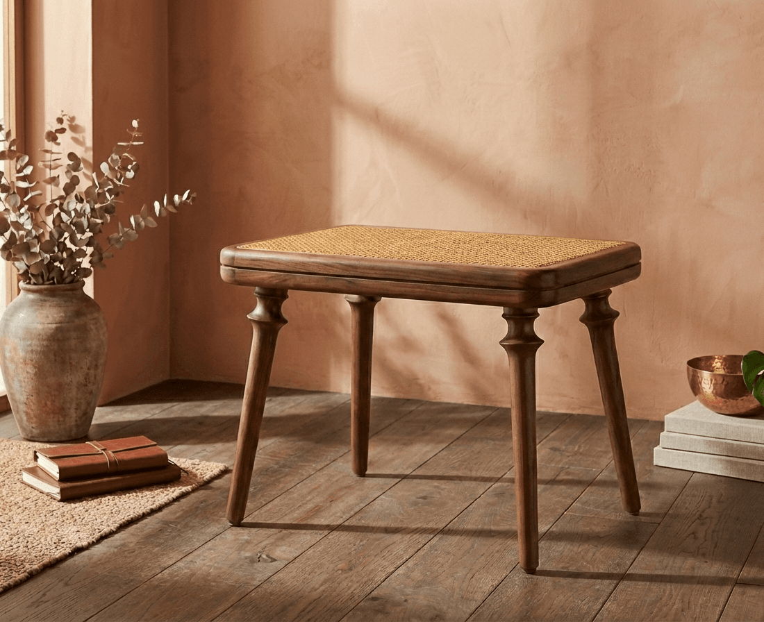 Prithvi पृथ्वी – Rattan Foot Stool